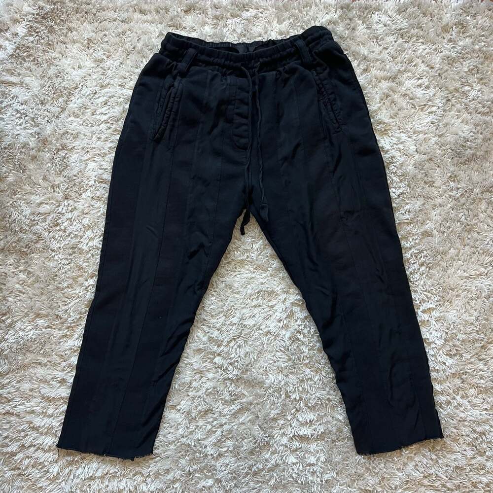 Haider Ackermann Black Tapered Sweat Pants Trousers Raw Hem Small/Medium